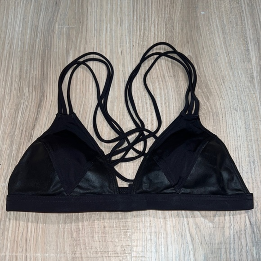 Victoria’s‎ Secret black bikini leather top pink